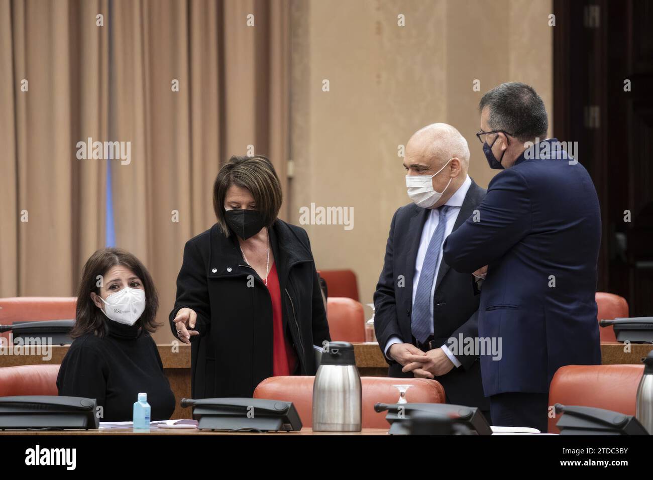 Madrid, 02/02/2021. Members of the leadership of the Socialist Group in Congress, in the Board of Spokespersons. Photo: Isabel Permuy. ARCHDC. Credit: Album / Archivo ABC / Isabel B Permuy Stock Photo