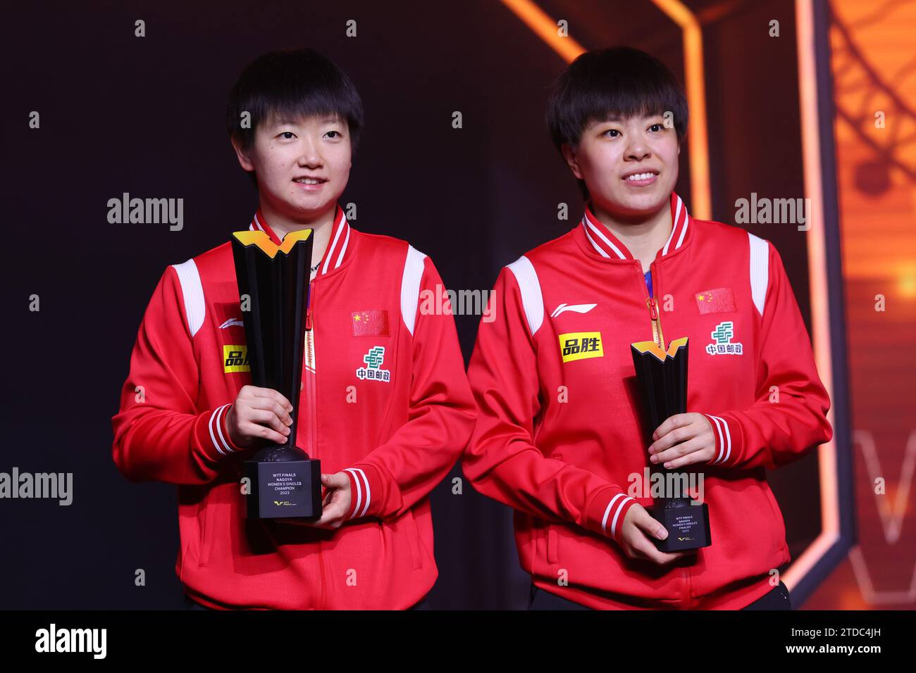 (L to R) SUN Yingsha, WANG Yidi (CHN), DECEMBER 17, 2023 Table Tennis