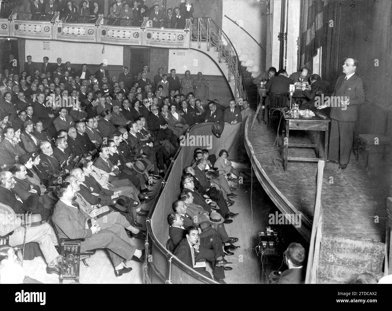 12/05/1931. The conference by Mr. José Ortega y Gasset. Credit: Album / Archivo ABC Stock Photo