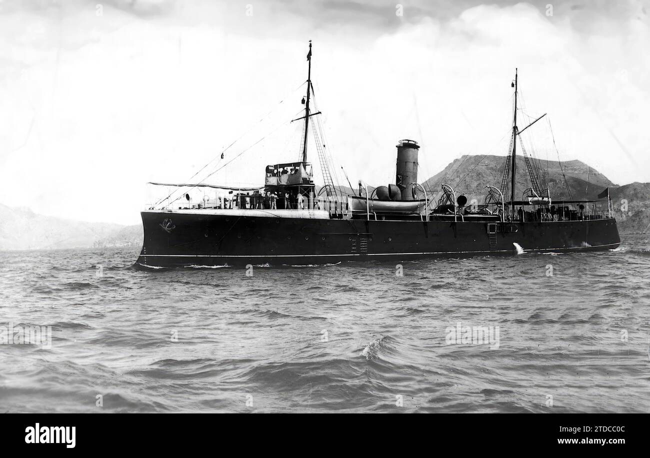 07/14/1911. The gunboat 'Recalde' was acquired by the Spanish Government on July 14, 1911. Credit: Album / Archivo ABC / Lucio Mínguez Stock Photo