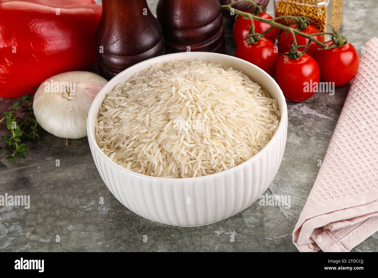Local Rice Heap Raw delicous basmati rice heap in the bowl Stock Photo - Alamy