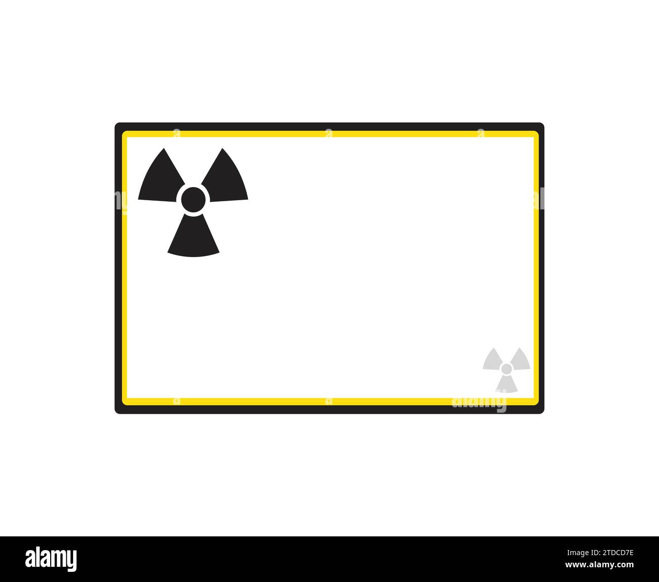 Nuclear fallout radiation warning sign empty no text template. Vector editable isolated Stock Vector