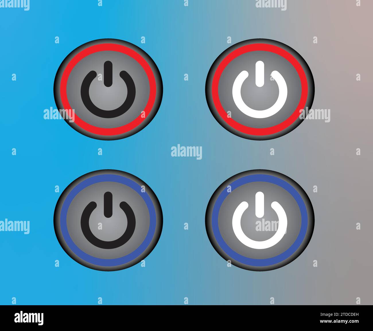 Power button on off symbol icon set pack. Simple design vector editable ...