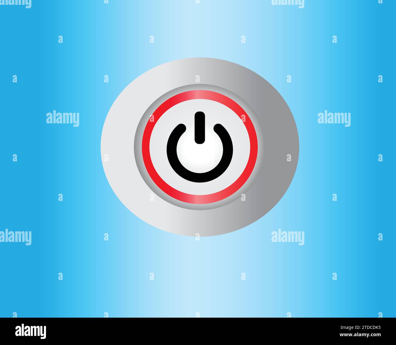 Round sphere shaped power on button symbol icon. Vector editable isolated Stock Vector
