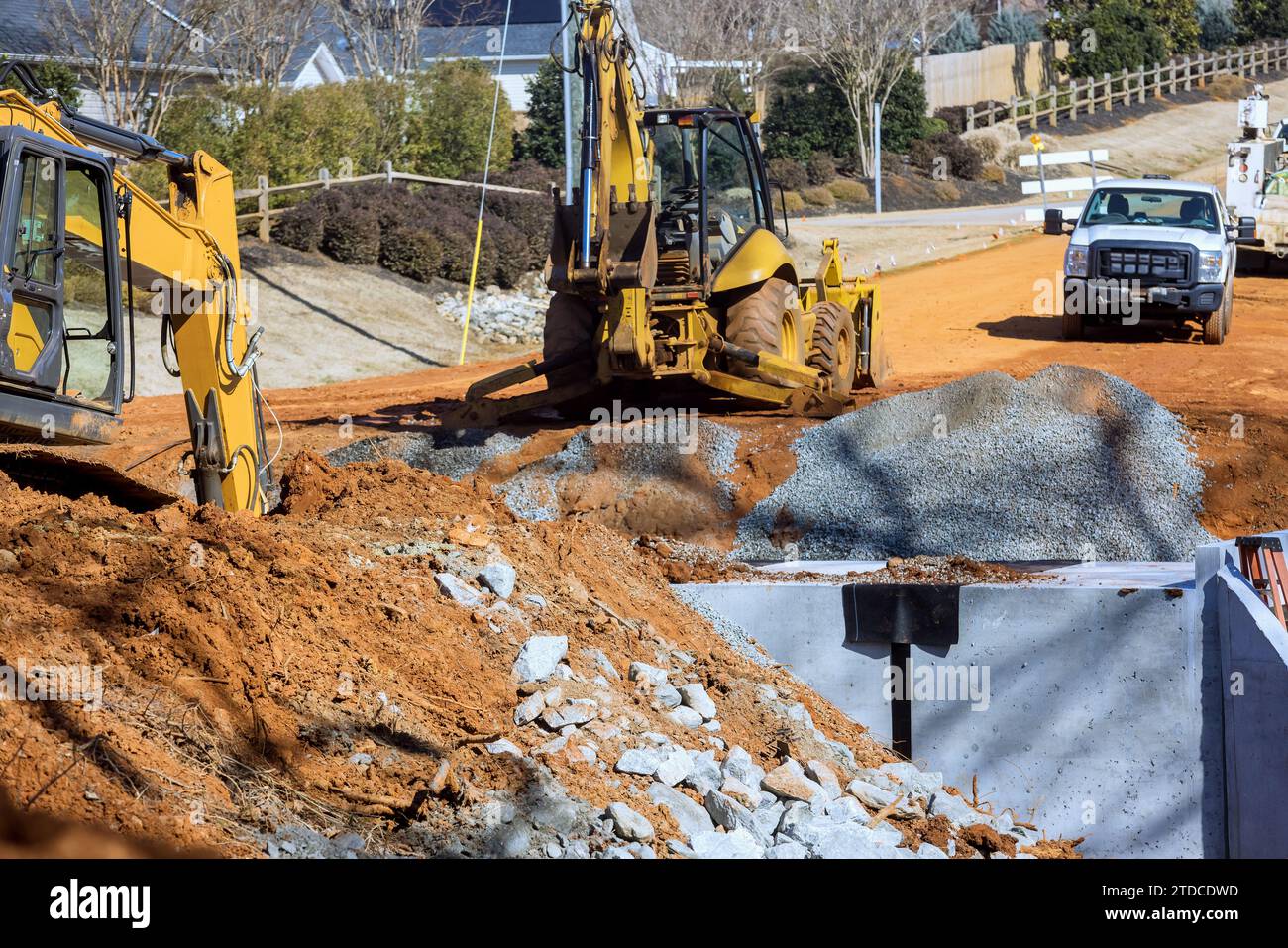 Concrete bridge constructed over a stream in countryside Stock Photo ...