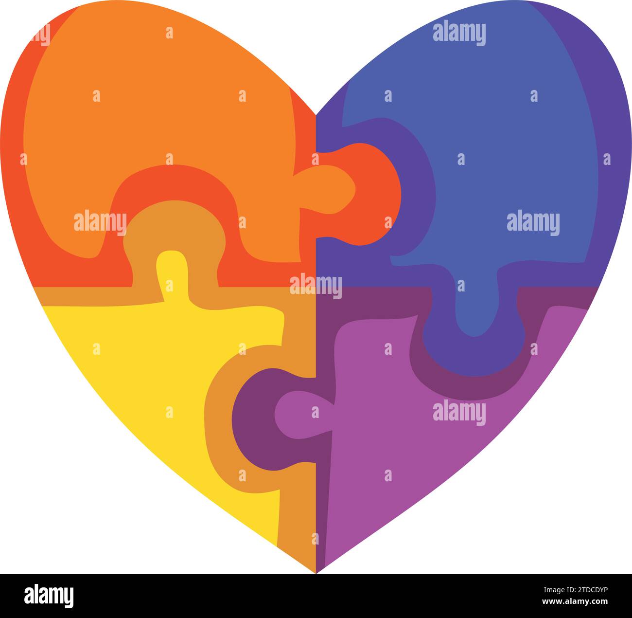 autism puzzles in heart Stock Vector Image &amp; Art - Alamy