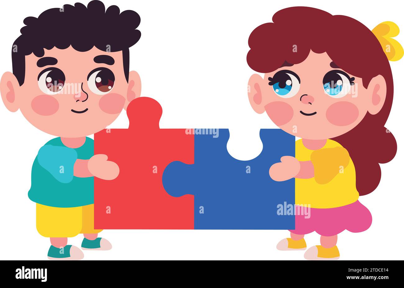 autism kids with puzzles Stock Vector Image & Art Alamy