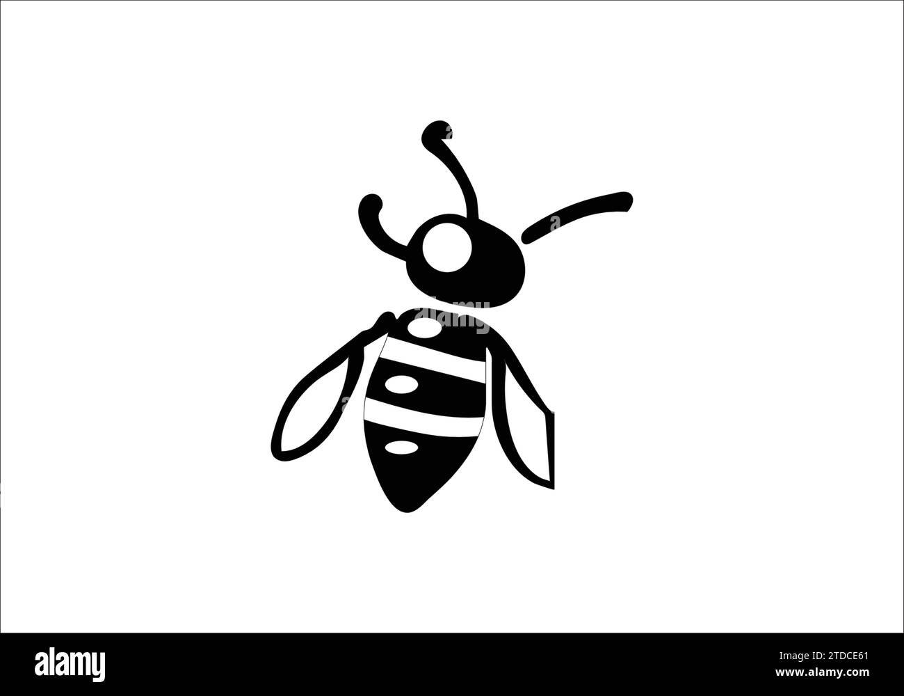 Africanized bee killer bee minimal style icon illustration design Stock Vector