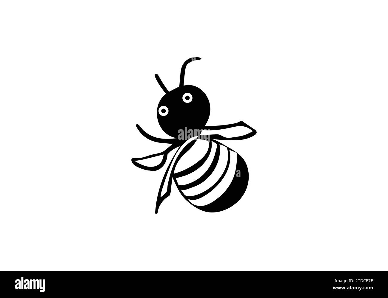 Africanized bee killer bee minimal style icon illustration design Stock Vector