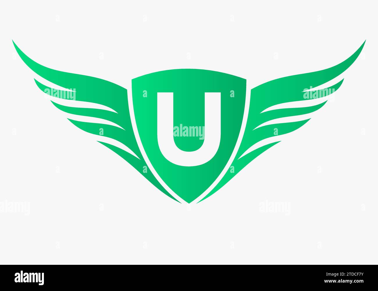 Wing Logo On Letter U For, Transportation Symbol. Freight Sign Stock ...