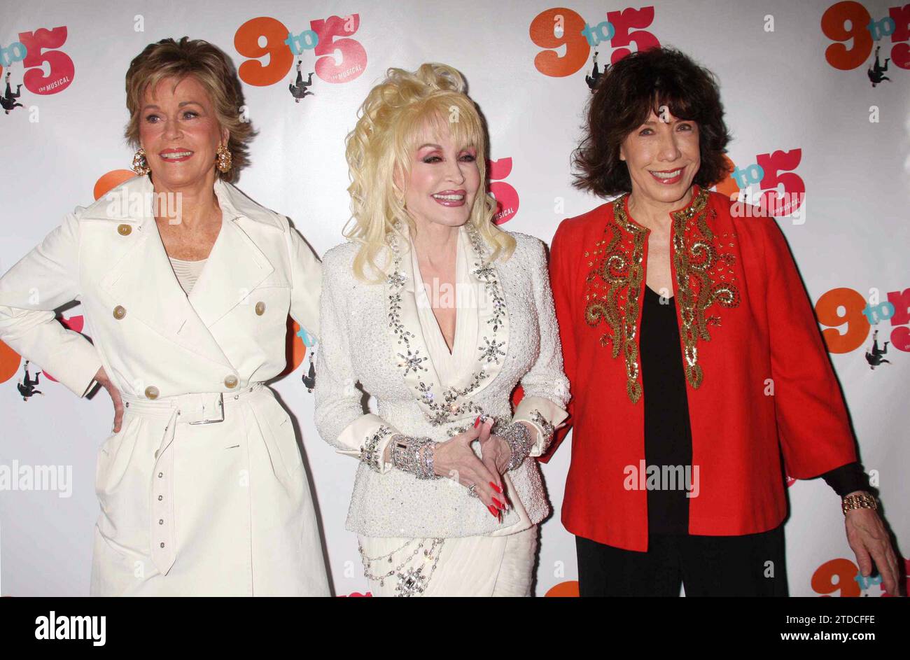 Jane Fonda, Dolly Parton and Lily Tomlin attend the opening night of '9 To 5: The Musical' at the Marriott Marquis Theater in New York City on April 30, 2009.  Photo Credit: Henry McGee/MediaPunch Stock Photo