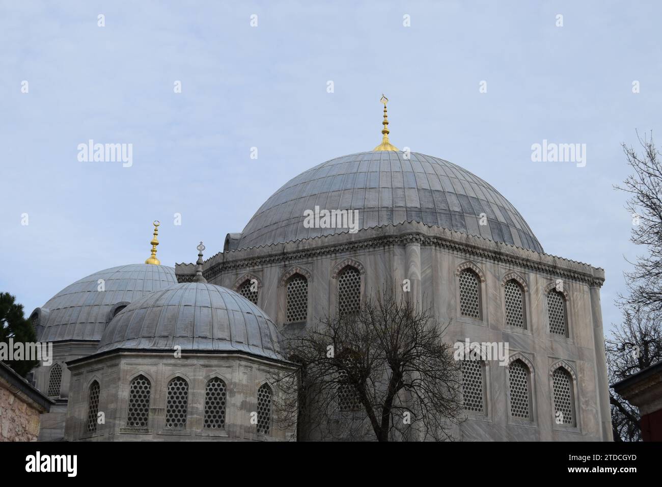 Istanbul Hagia Sophia Mosque and Tranway Road Stock Photo
