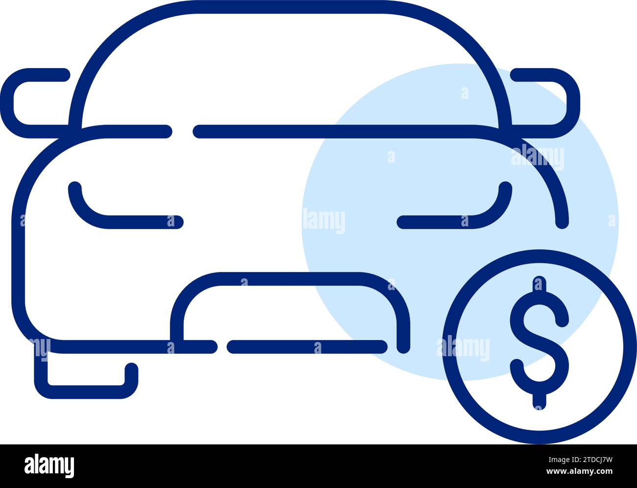 Buying or renting a car. Car and dollar symbol. Pixel perfect icon Stock Vector