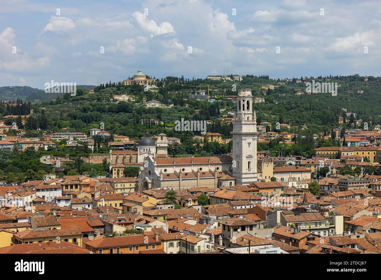 top view of the rooftops of Verona, Italy Stock Photo