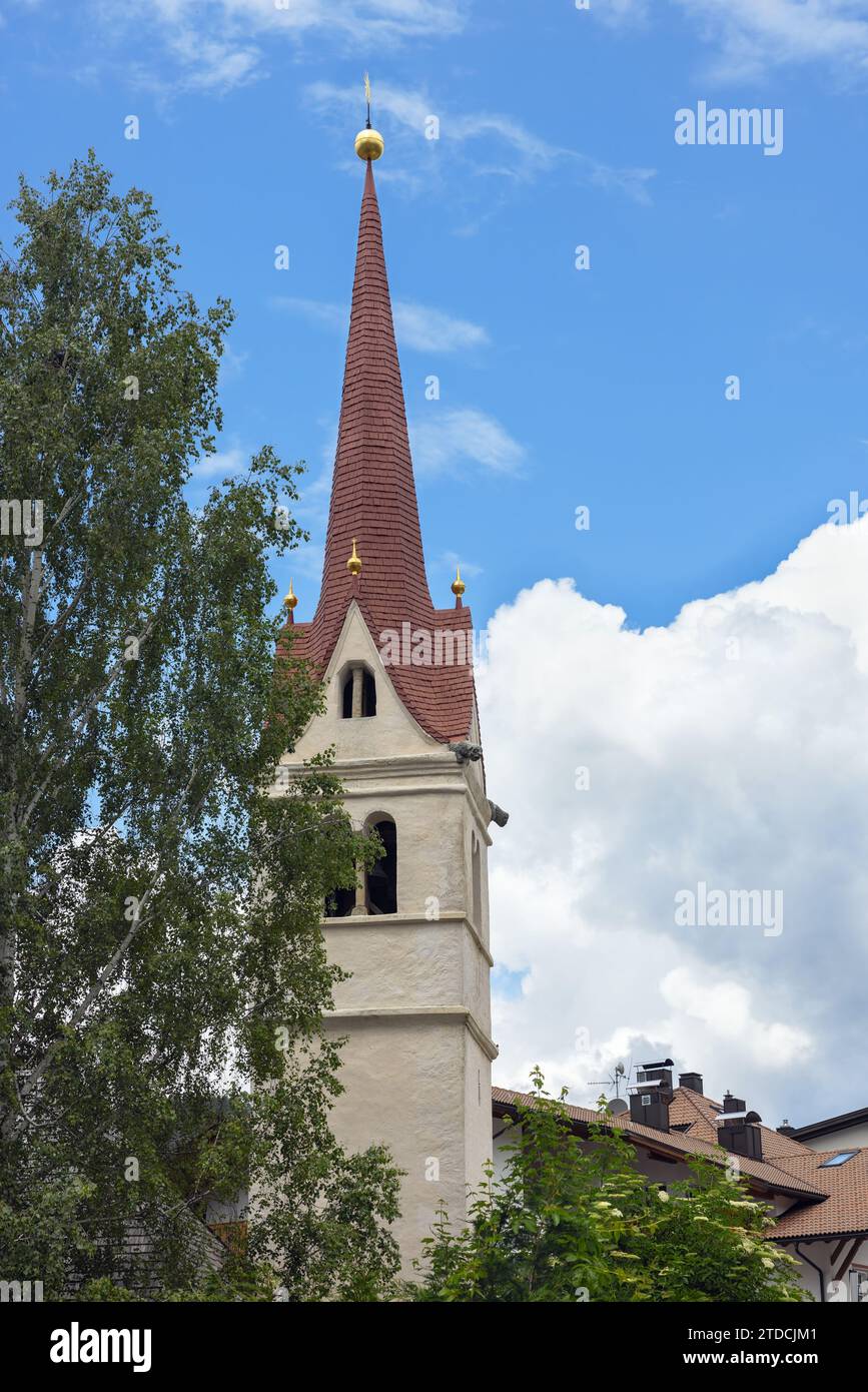 Italy, South Tyrol, Seis am Schlern,Parish church Stock Photo