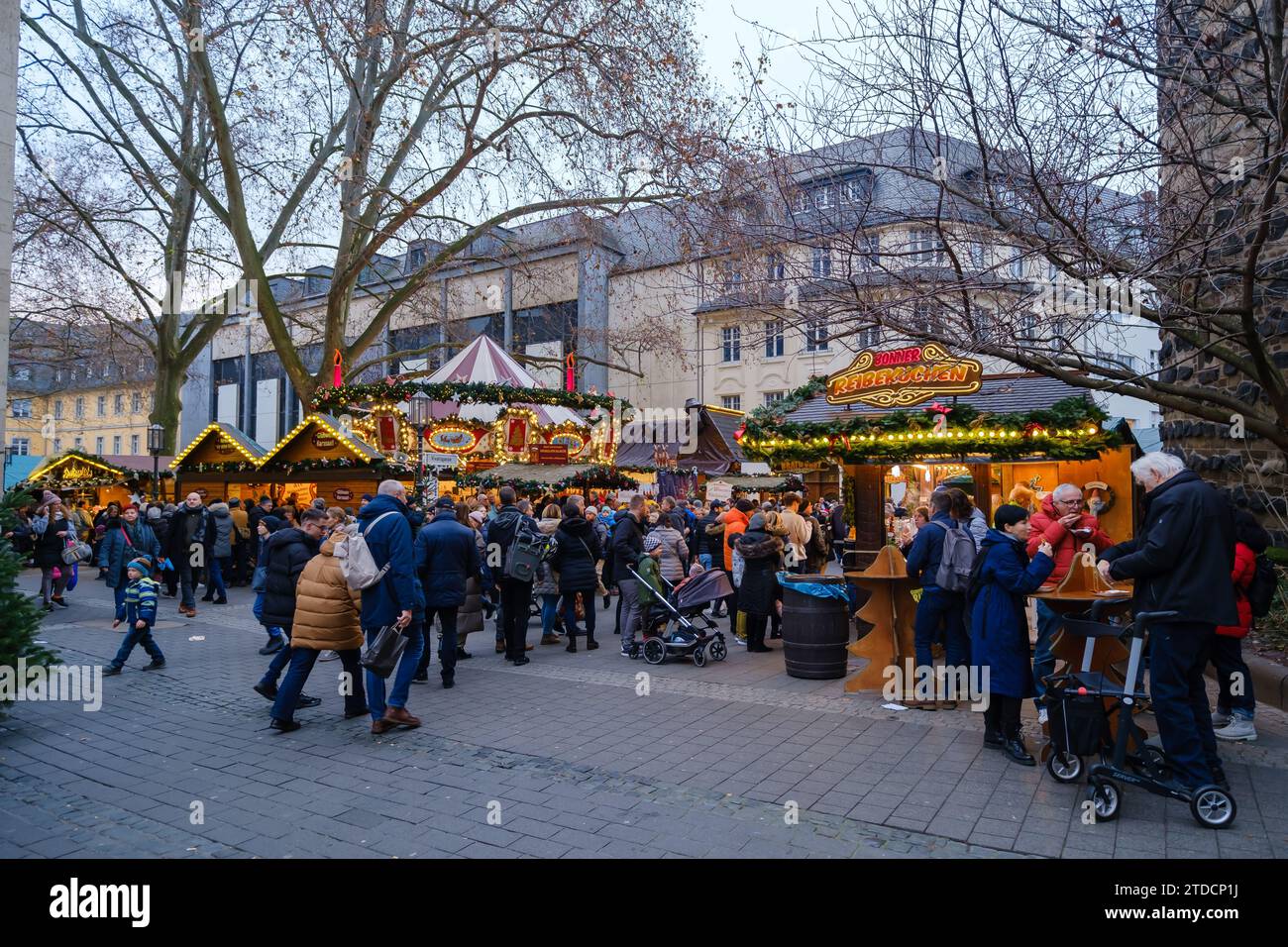 Bonn, Germany December 16, 2023 People walking around the