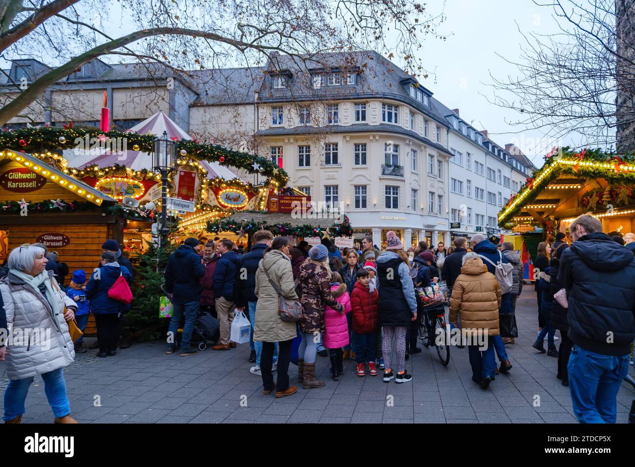 Bonn, Germany December 16, 2023 People walking around the