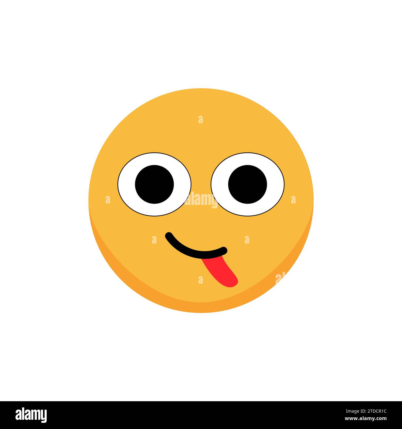 Smiley with tongue sticking out. Cartoon emoji. Flat vector illustration. Stock Vector