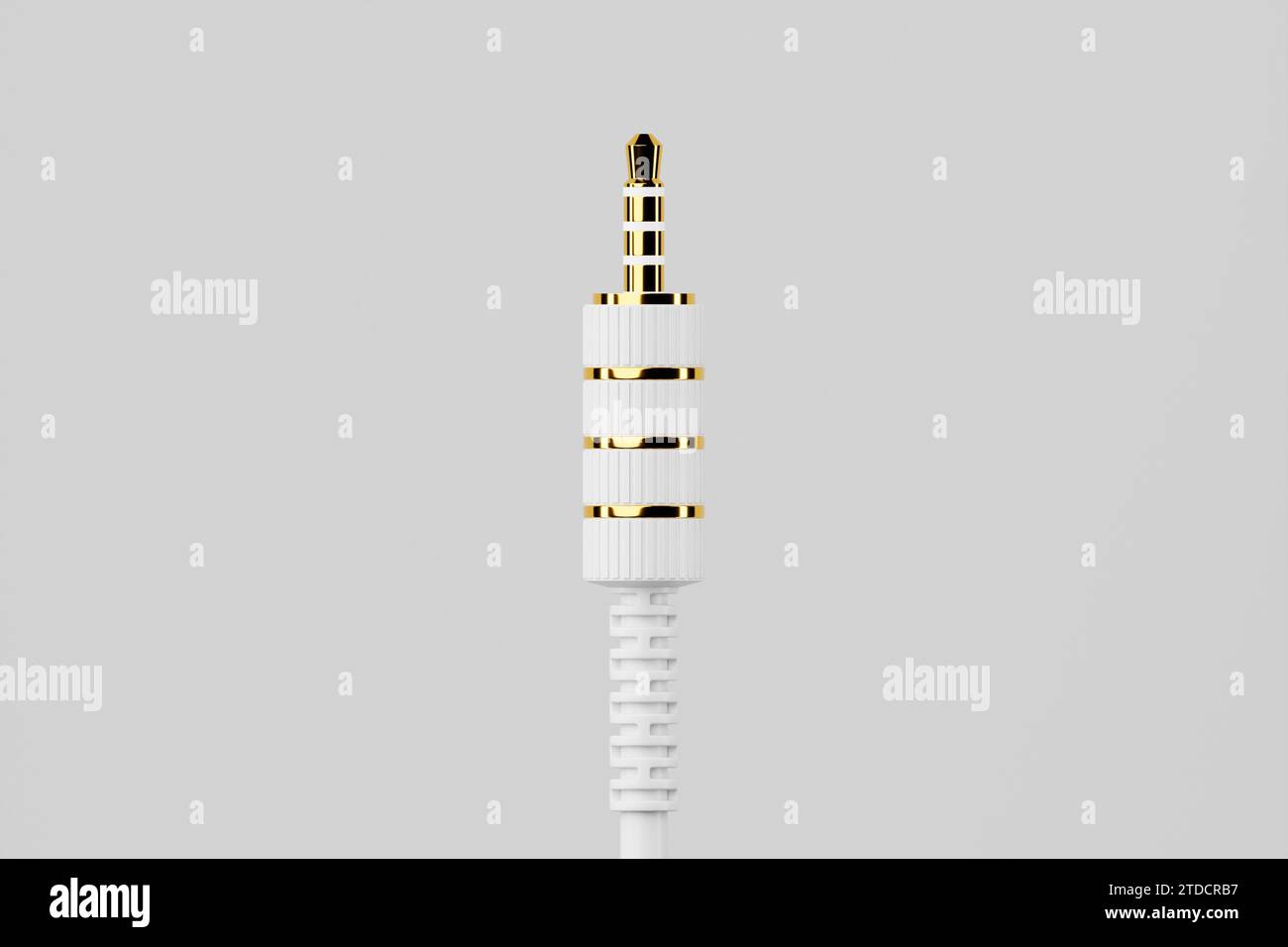 3.5 mm audio mini jack plug  isolated on a  white  background.  3d  illustration Stock Photo