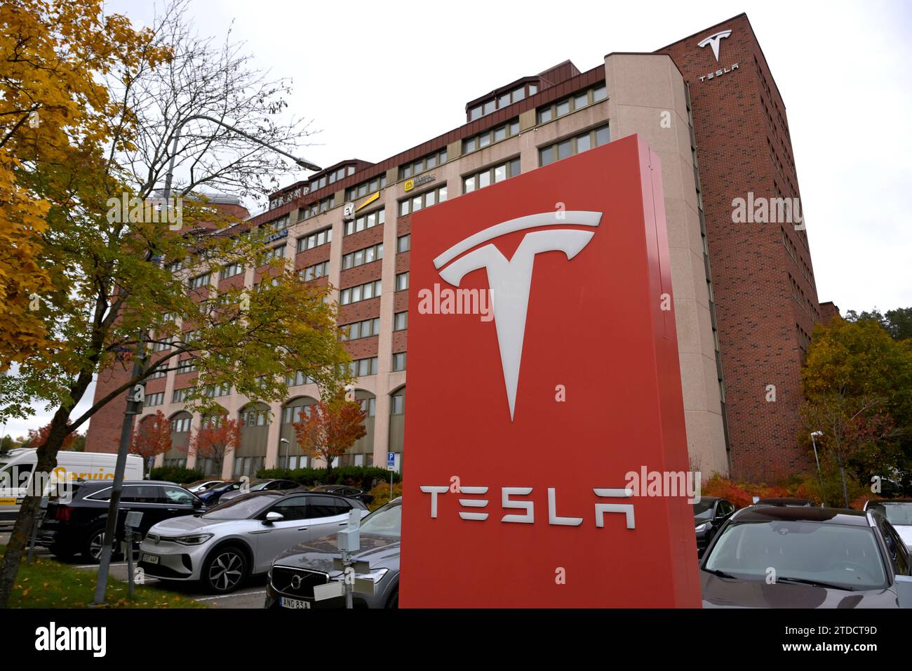 Stockholm, Sweden. 26th Oct, 2023. Tesla Service Center in Upplands Väsby, Sweden on October 26, 2023.Photo: Janerik Henriksson/TT/code 10010 Credit: TT News Agency/Alamy Live News Stock Photo