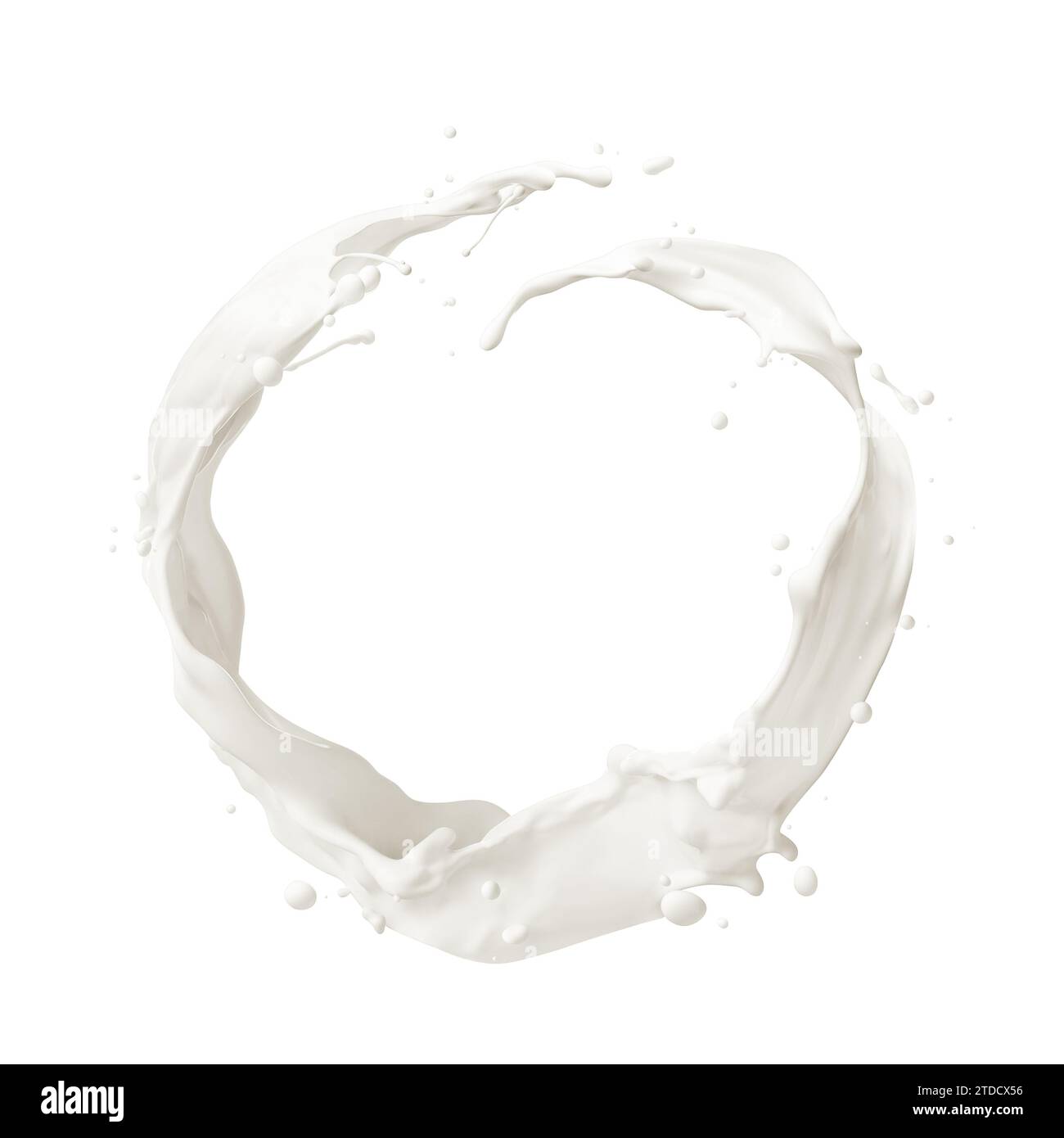 Milk splash forming a circle isolated on white background Stock Photo ...