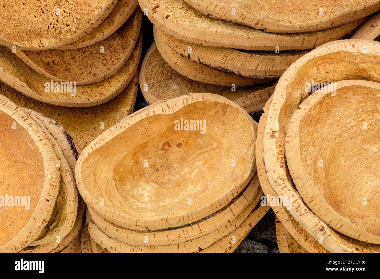 artesania en madera de alcornoque, Évora, Alentejo, Portugal Stock Photo