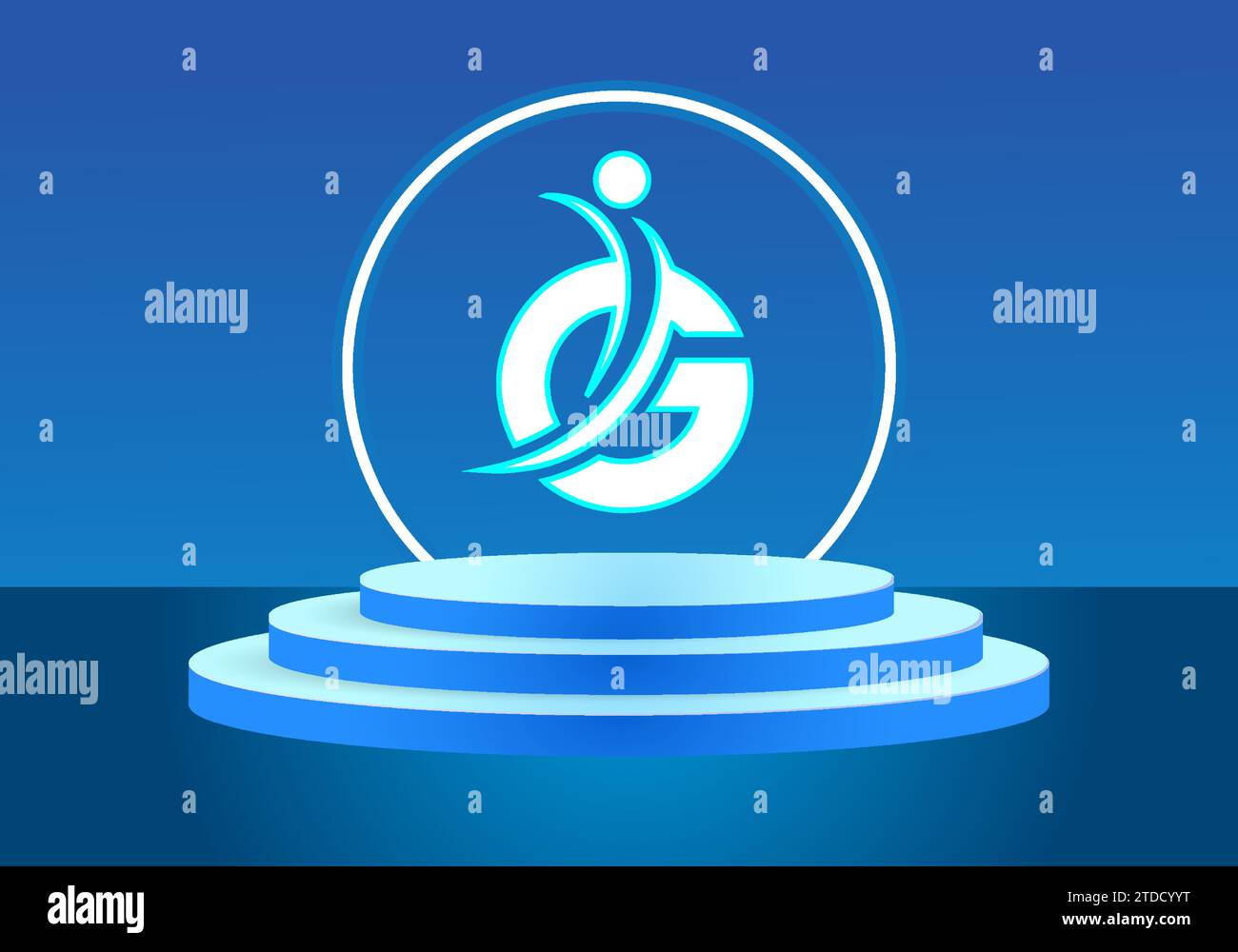 Letter IG blue logo sign. Vector logo design for business Stock Vector