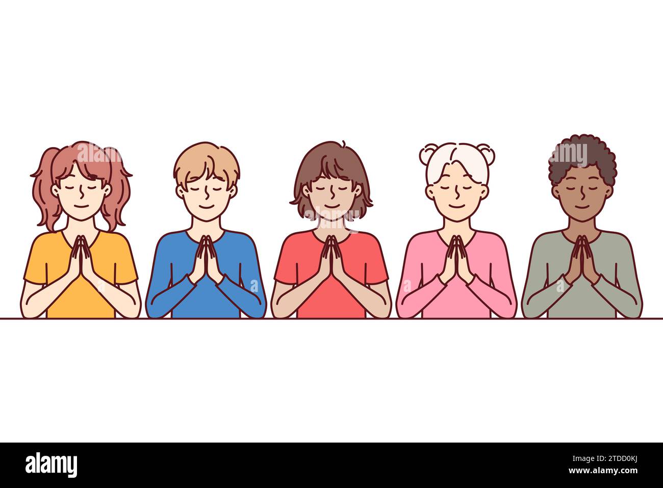 Christian Boy And Girl In Prayer Sticker