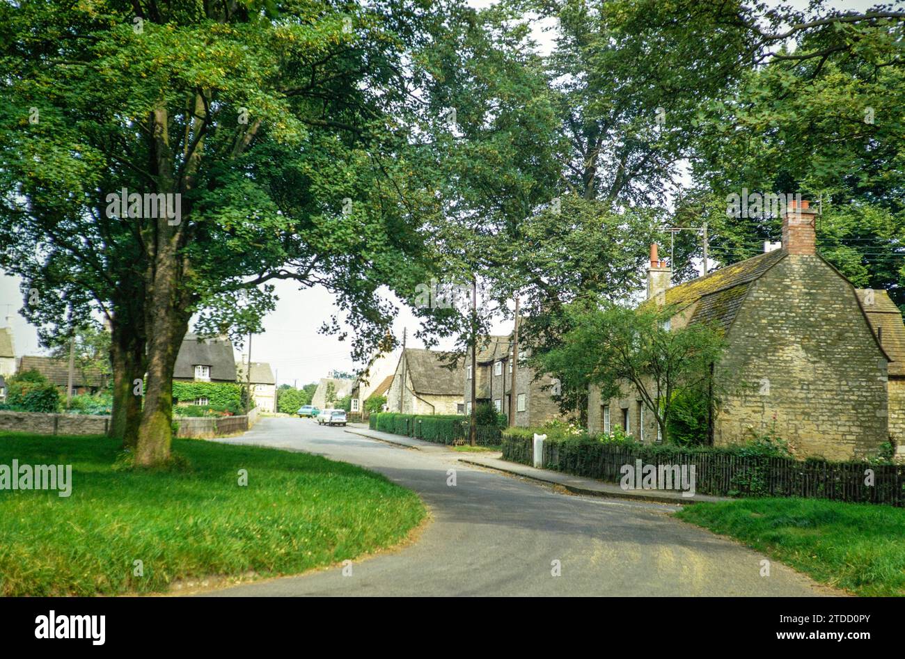 Stone houses in village of Exton, Rutland, England, UK August 1972