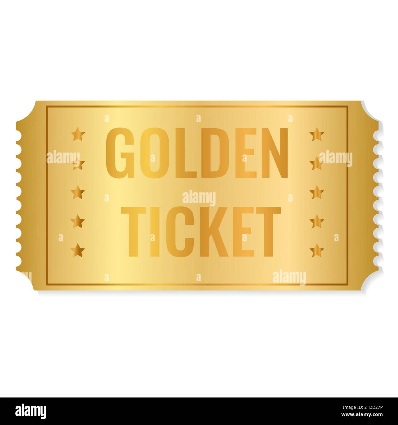 blank golden ticket Golden coupon sticker discount template Vector