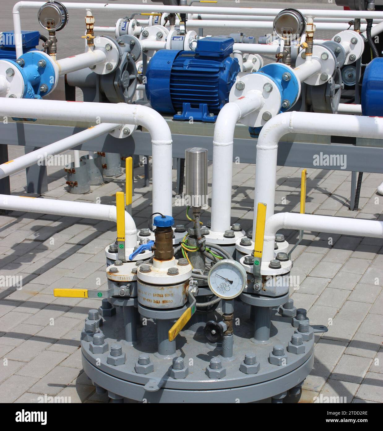 Gas Distribution Unit And Pipeline Installed Outdoor Stock Photo Stock