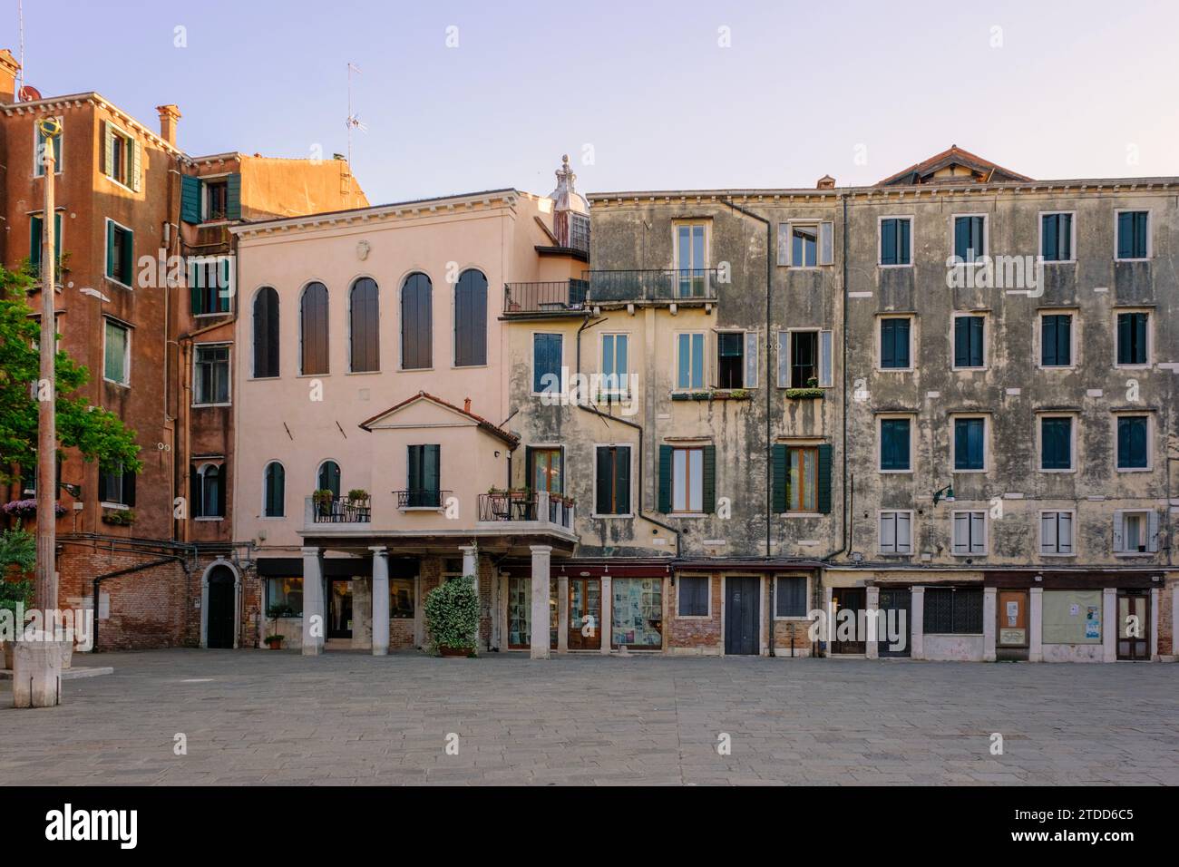 Venice, Italy - June 22, 2023: the Campo del Ghetto nuovo in the Ghetto district in Veneto. Stock Photo