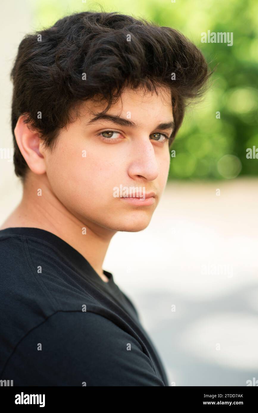 Teenage boy outdoors Stock Photo Alamy