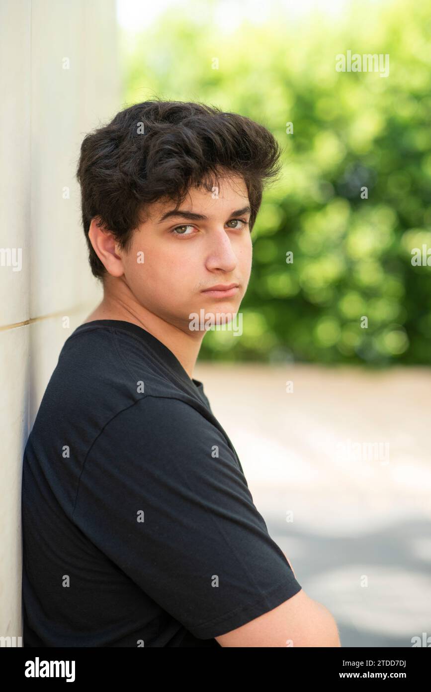 Teenage boy outdoors Stock Photo Alamy