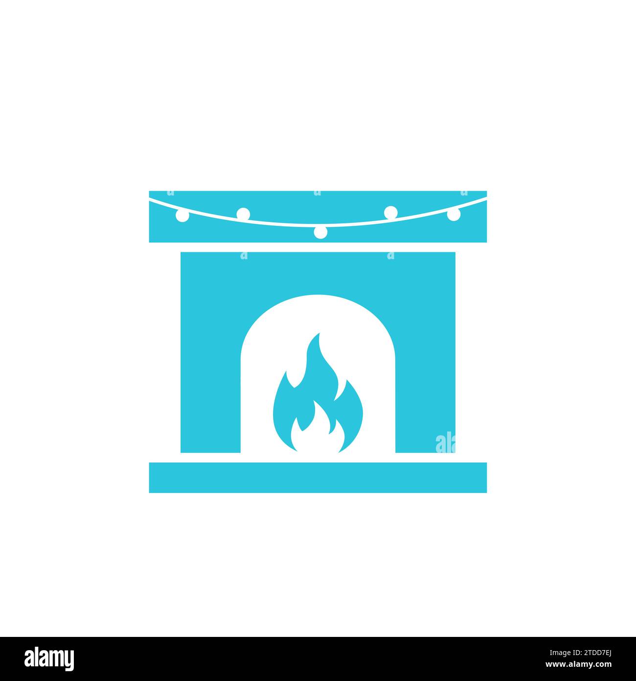 Fireplace icon. From blue icon set. Stock Vector