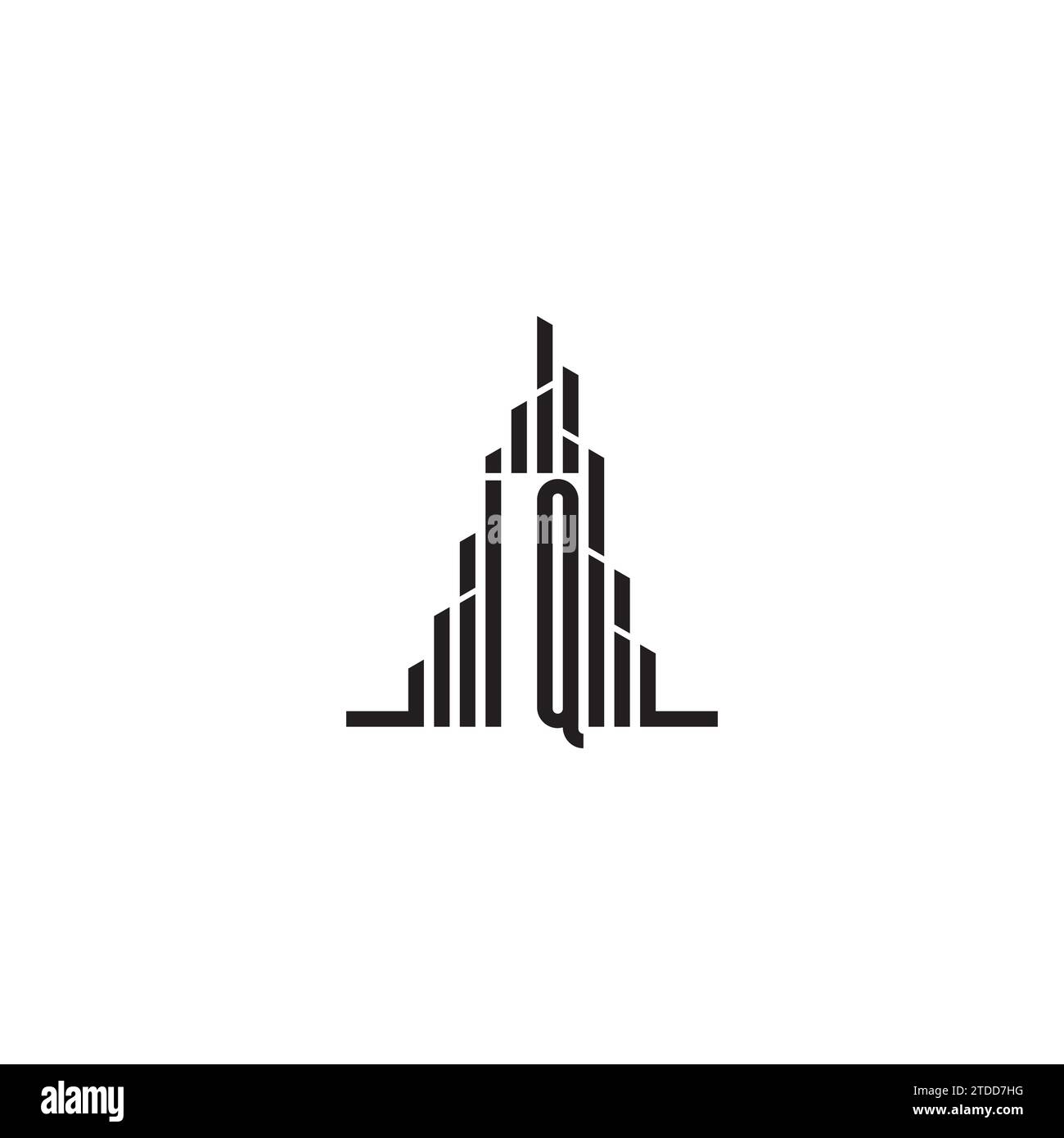 IQ skyscraper initial logo concept in high quality professional design that will print well across any print media Stock Vector