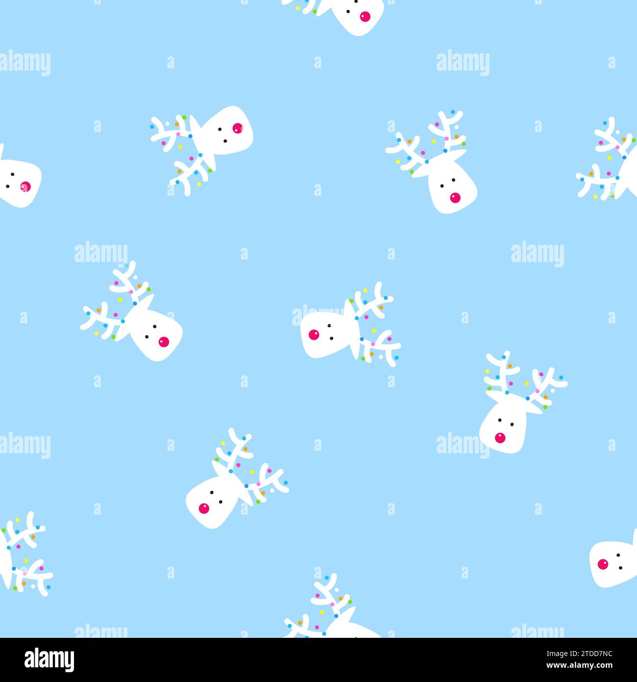 Reindeer Christmas winter seamless pattern Stock Vector