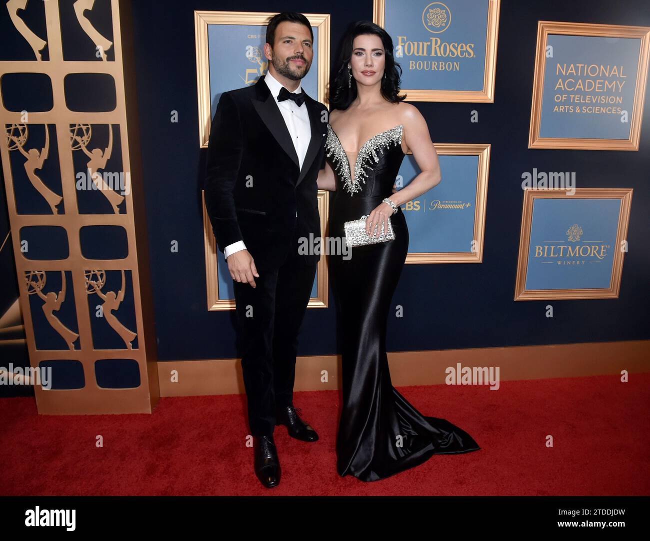 Elan Ruspoli, left, and Jacqueline MacInnes Wood arrive at the 50th