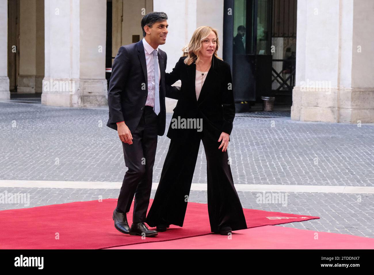 Roma Rishi Italy's Prime Minister Giorgia Meloni, right, welcome Britain's Prime ...