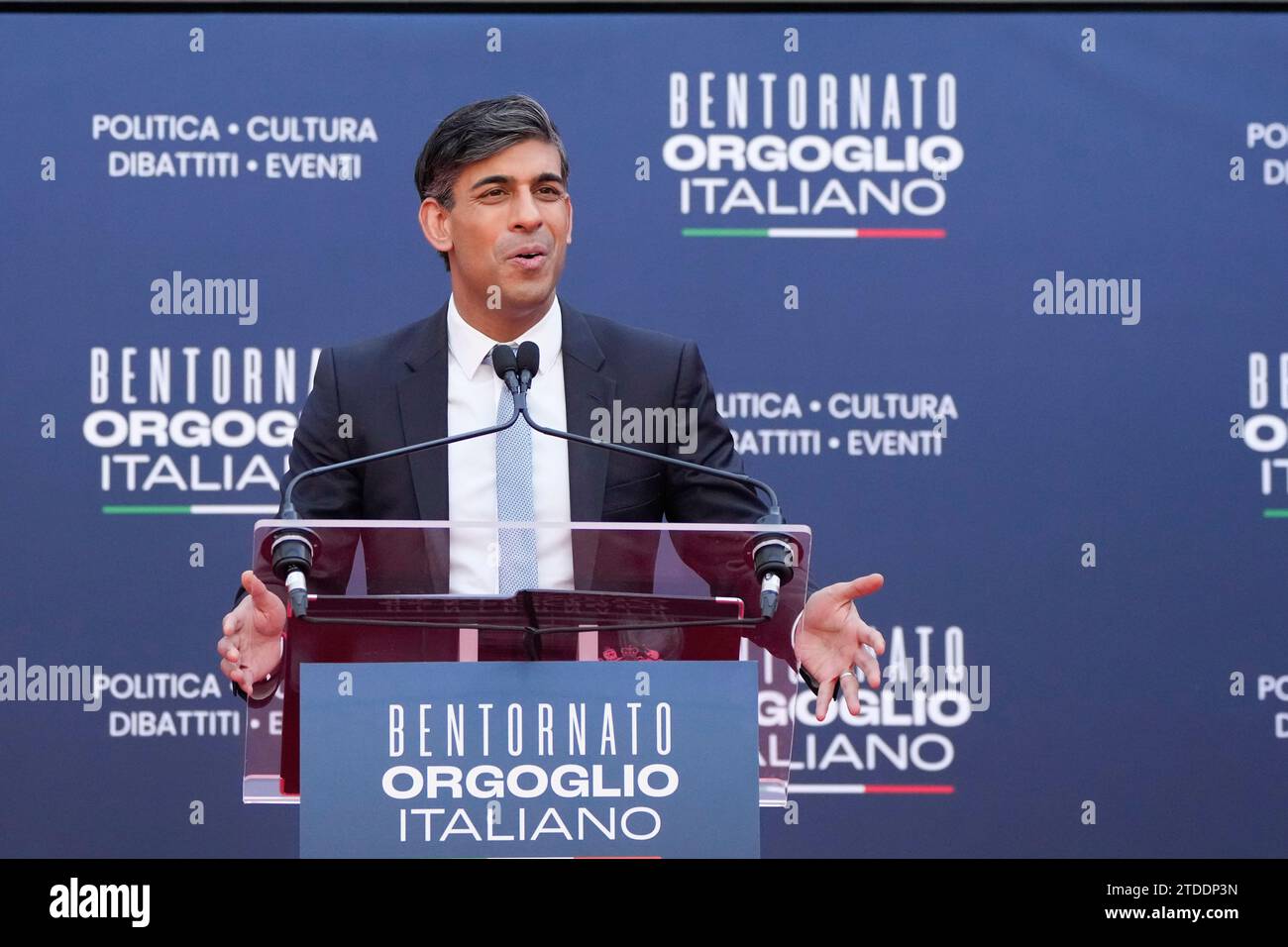 Roma Rishi Britain's Prime Minister Rishi Sunak delivers his speech at the annual ...