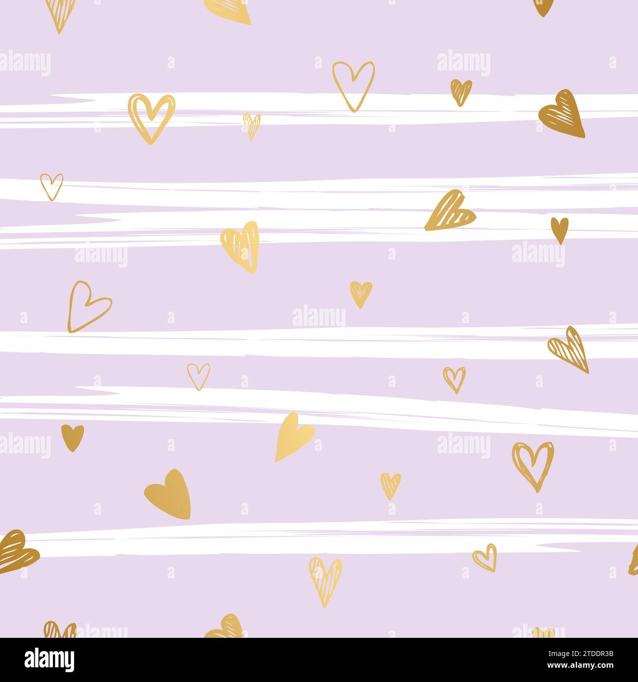 Background with golden hearts, decorative template Stock Vector
