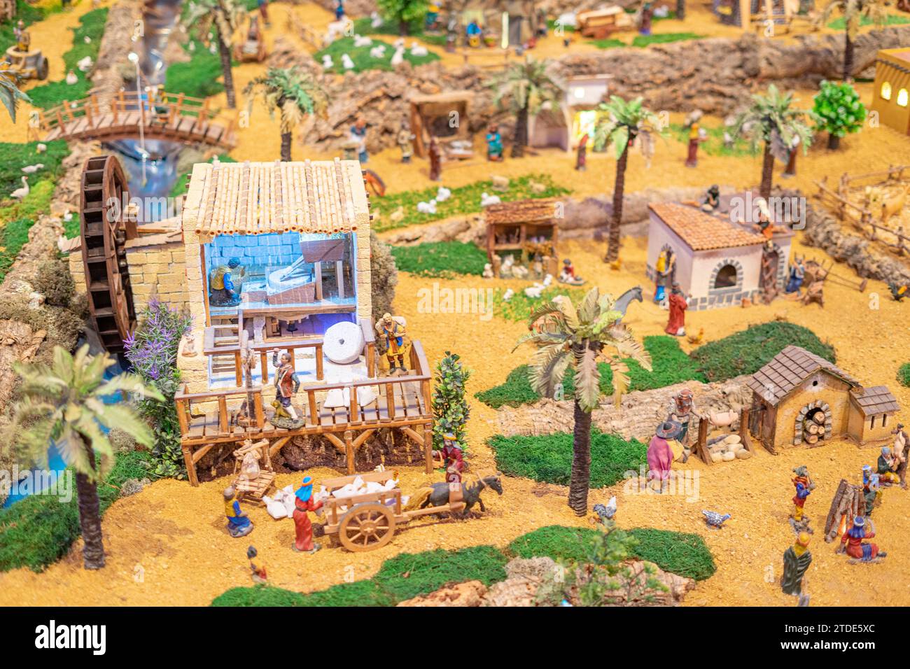 model representing people in rural life, inserted in a Catholic