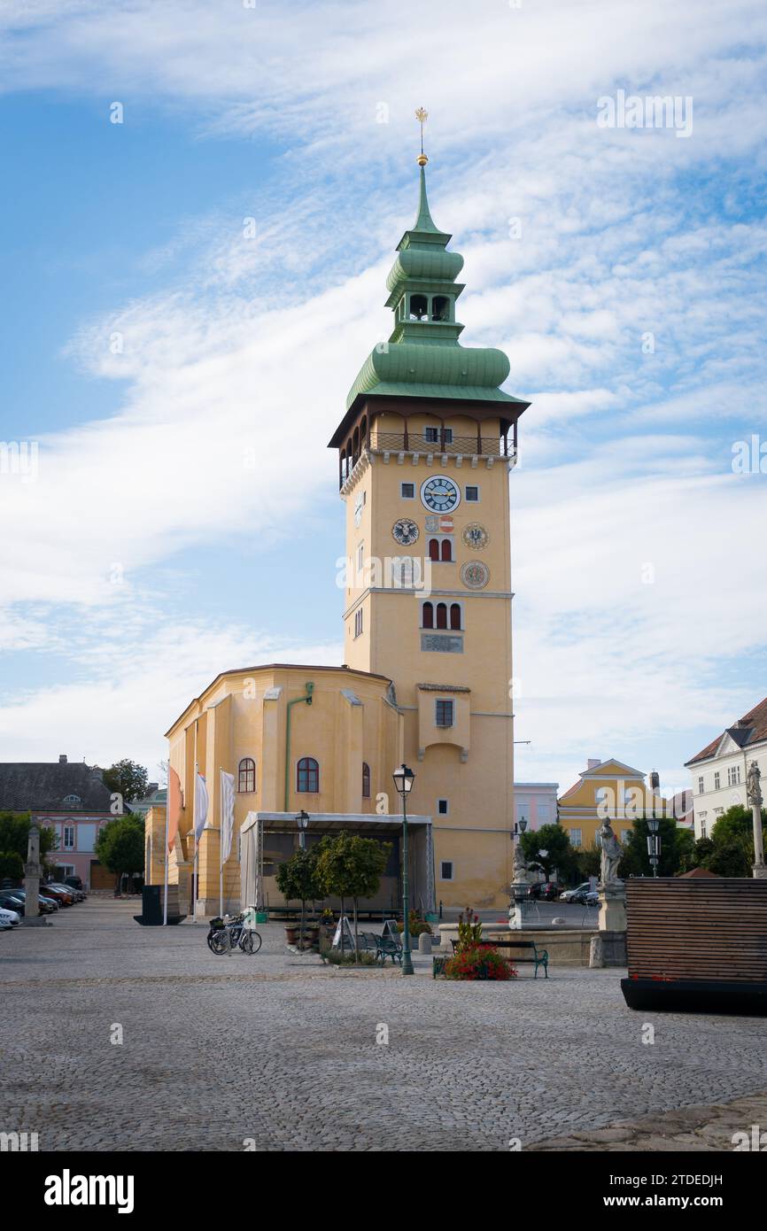 Retz town square in the Weinviertel region. Famous town in the Hollabrunn district of Lower Austria. Stock Photo