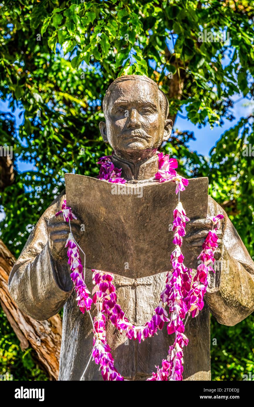 Dr. Sun Yat-Sen Statue Chinatown Honolulu Oahu Hawaii Stock Photo