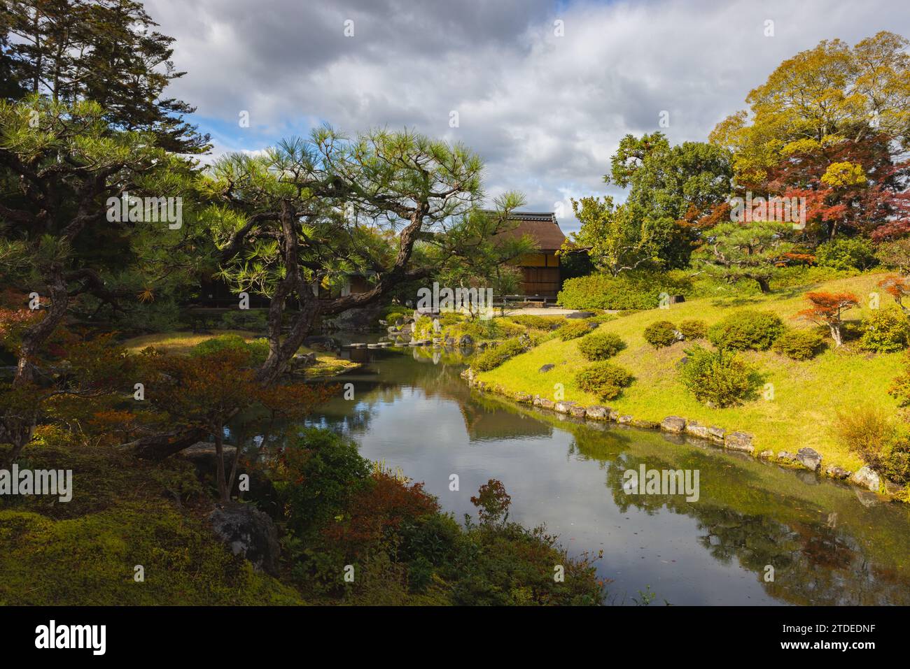 Isuien Garden in Nara.The garden is of traditional Japanese styl Stock Photo