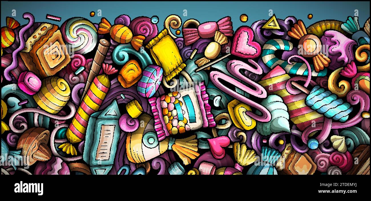 Cartoon vector doodle Candies banner design Stock Vector Image & Art ...
