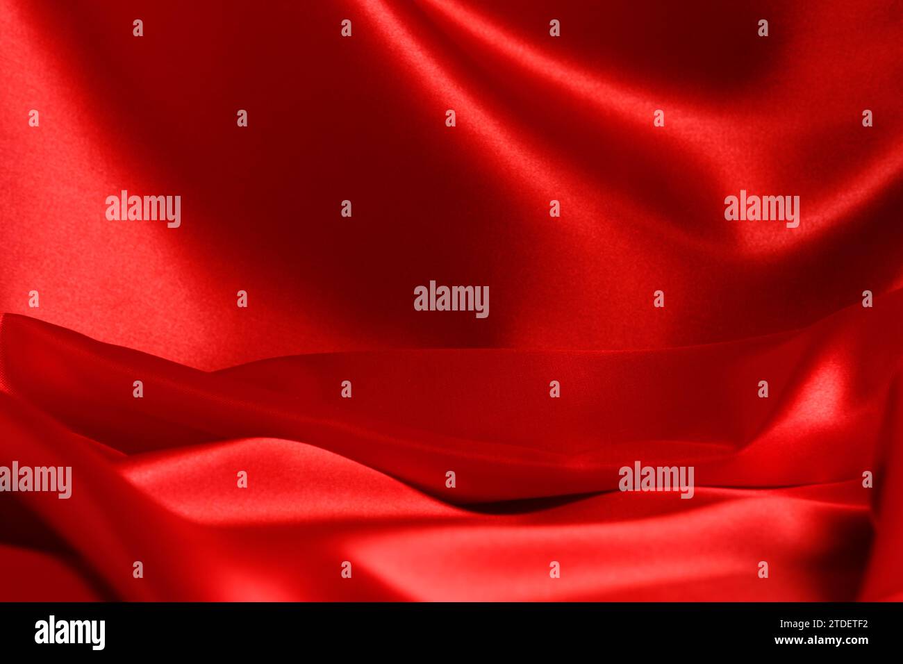 Background with red silk fabric Stock Photo