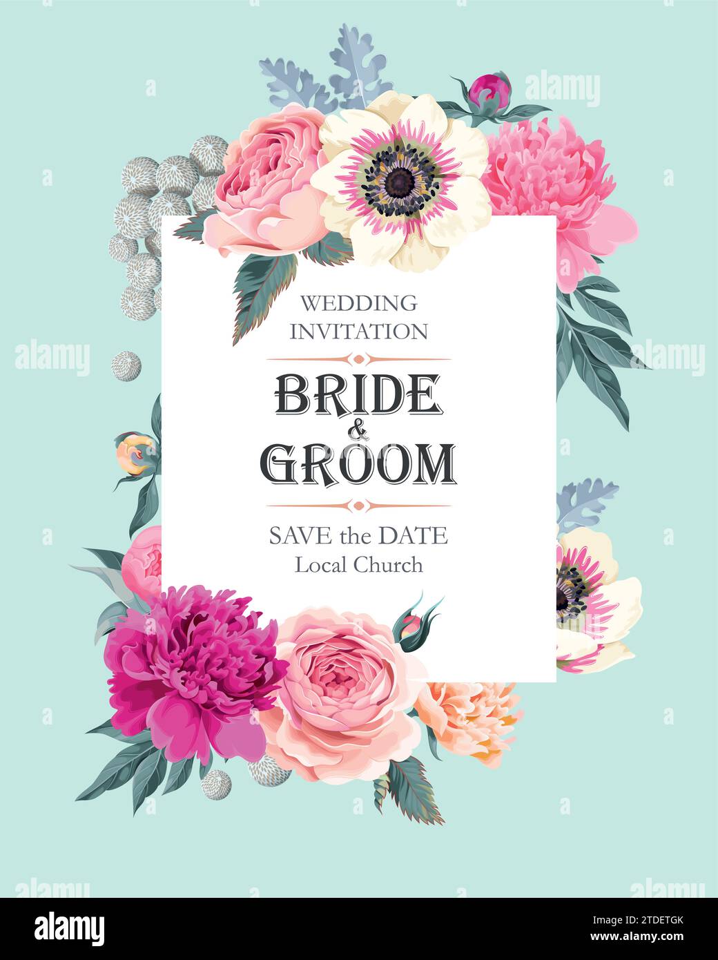 Retro Invitation Shape Vintage wedding invitation Stock Vector Image & Art - Alamy