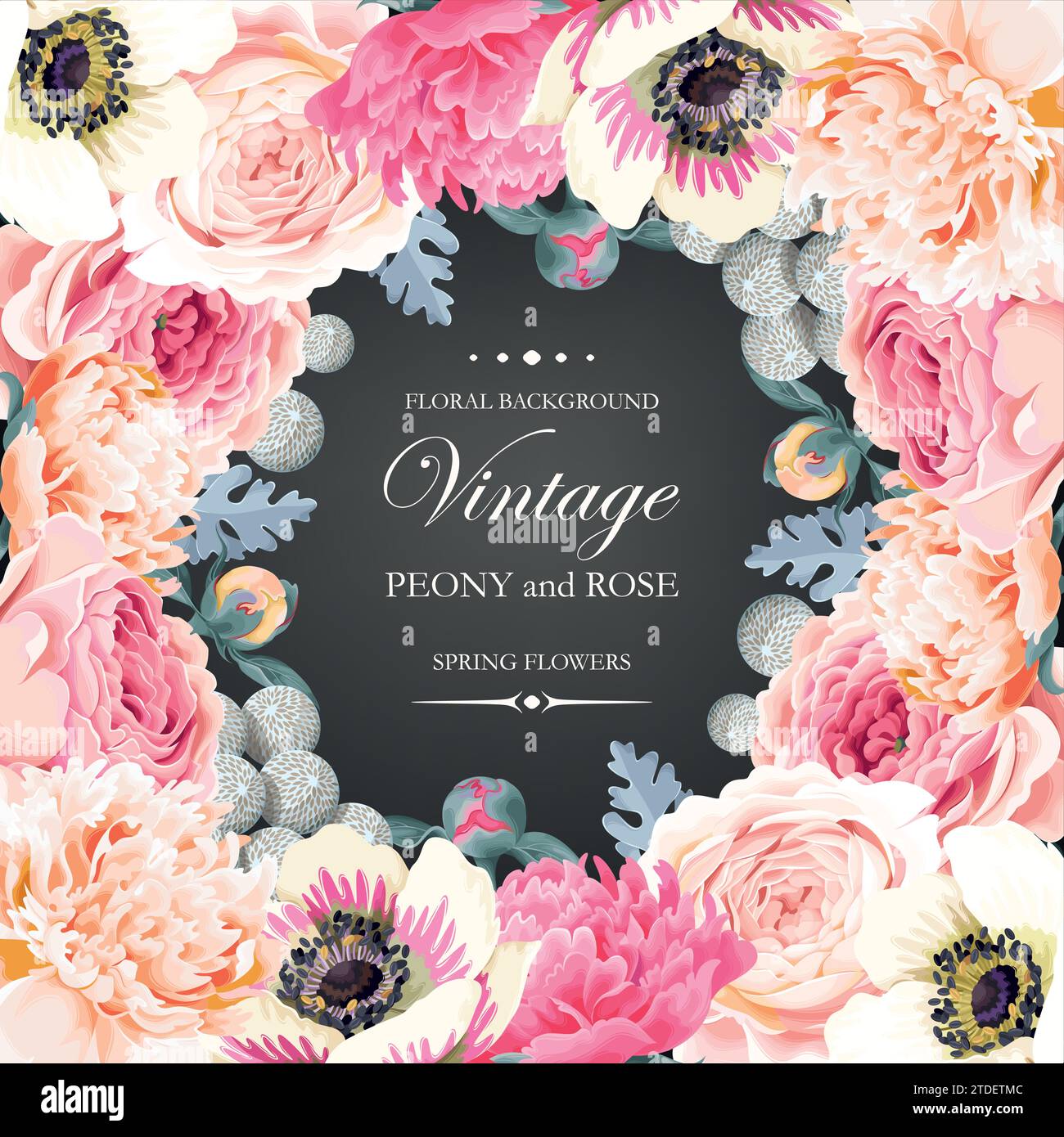 Greeting card with flowers Stock Vector Image & Art - Alamy