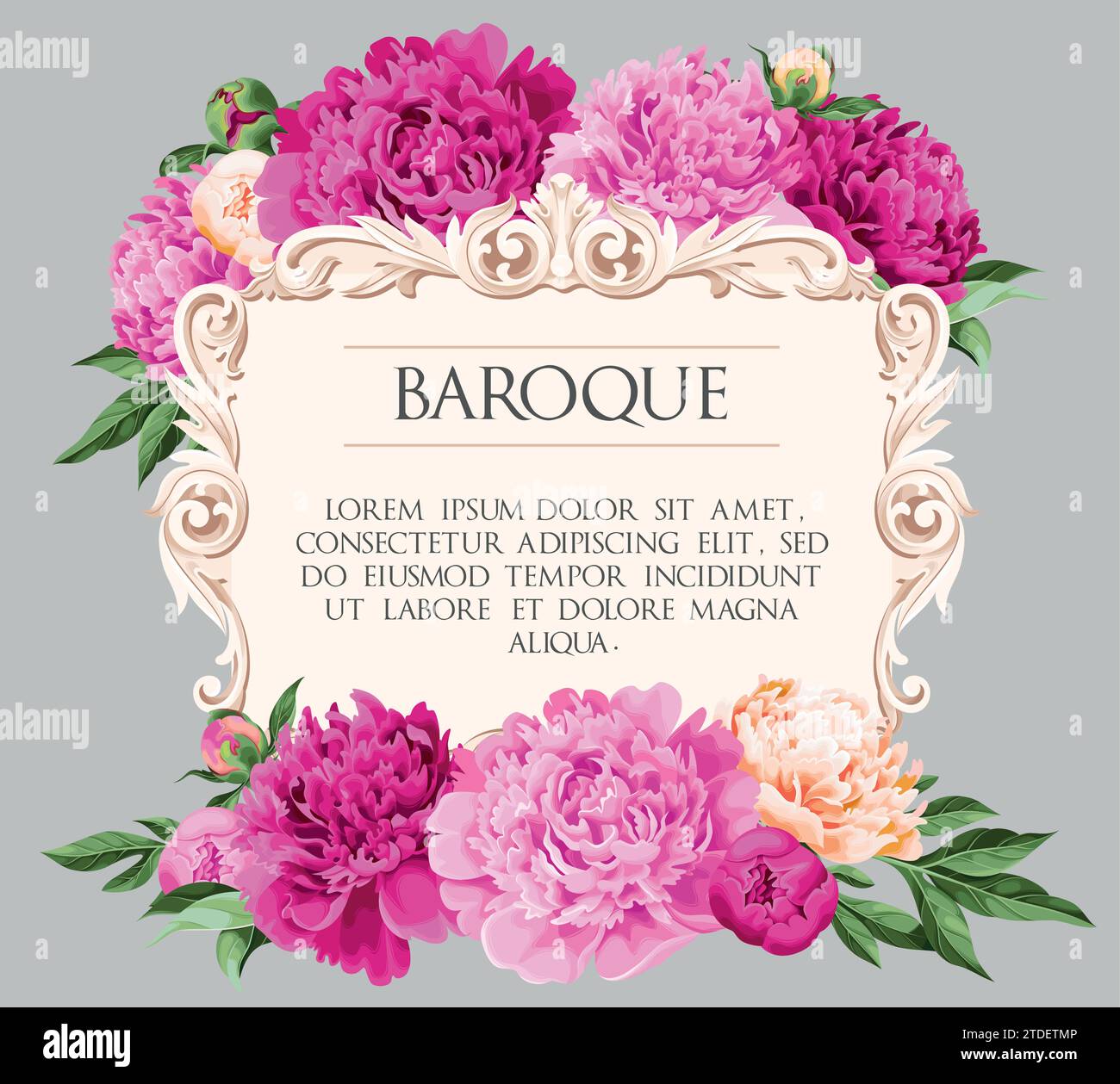 Greeting card with peonies Stock Vector Image & Art - Alamy